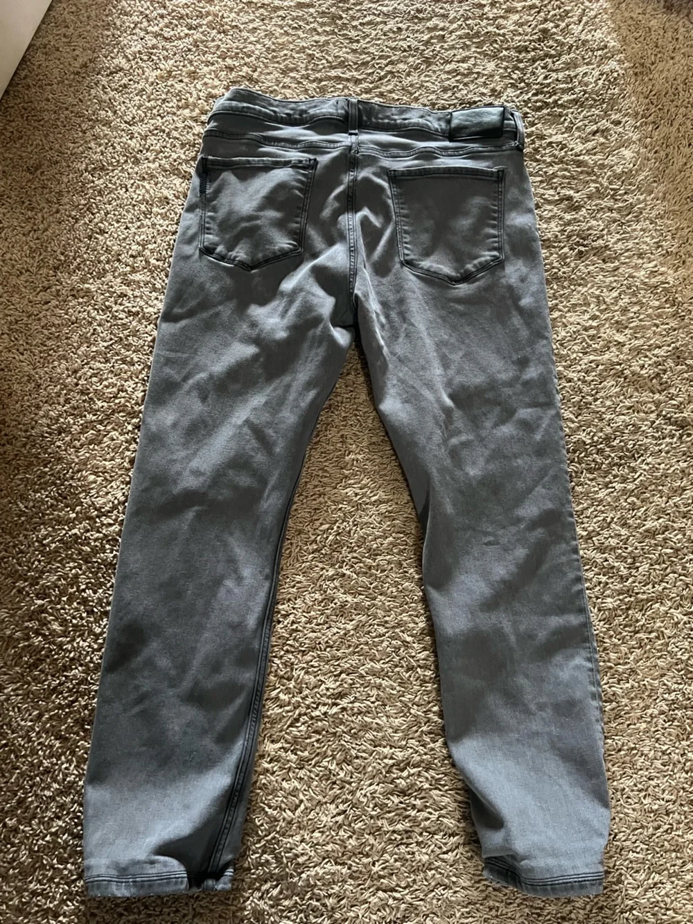 Paige Classic Straight-Leg Pants in Charcoal Gray